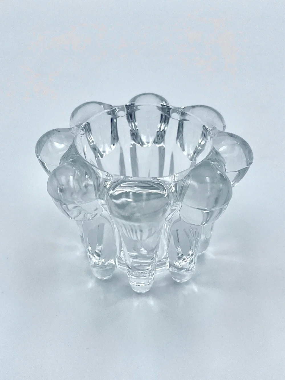 Vintage Mid-Century Crystal Candle Holder Lot - Starburst & Bubble Base